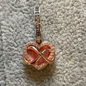 Sparkling Infinity Heart Dangle Charm